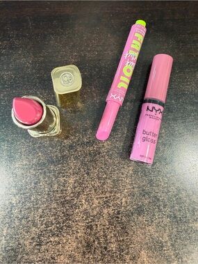 NYX Pink Lipstick, Lip Stain & Butter Gloss Trio - Bright Pink Set